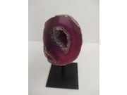 Geodo Pedra Ágata Rosa, com Base