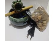 Fonte de Água, com Pedras e Bambu - Verde