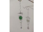 Carrilhão de Vento Giratório de Cauda Espiral - Bola Verde